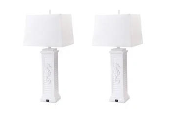 Homezia | Set of Two White Seahorse Shutter Base Table Lamps,商家Premium Outlets,价格¥1943