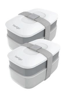 商品BENTGO | 2-Pack of Classic All-in-One Stackable Lunch Box Solution - Gray,商家Nordstrom Rack,价格¥181图片