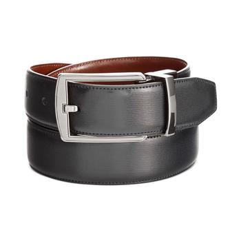 product Men's Leather Reversible Feather Stitch-Edge Belt image