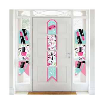 商品Spa Day - Hanging Vertical Paper Door Banners - Girls Makeup Party Wall Decoration Kit - Indoor Door Decor图片