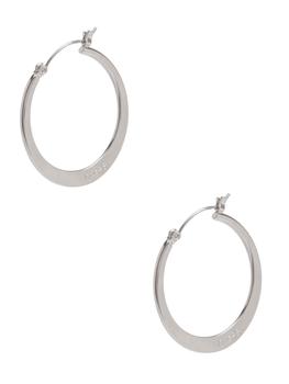 推荐Silver-Tone Flat Logo Hoop Earrings商品