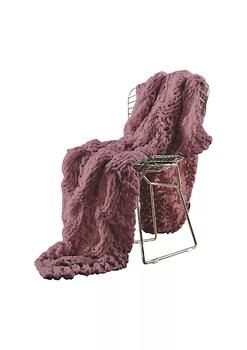 商品Duna Range | Veria Throw Blanket with Hand Knitted Acrylic Fabric The Urban Port, Red,商家Belk,价格¥626图片