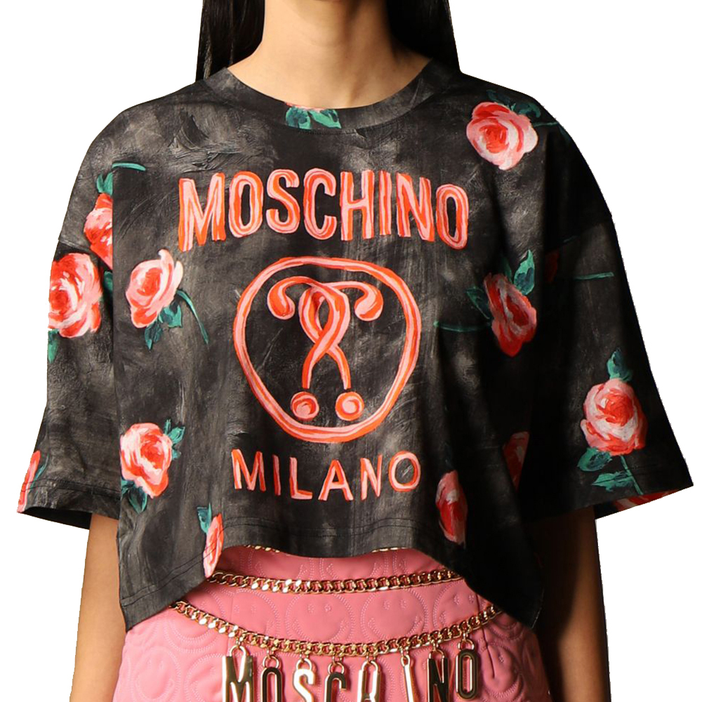 女士始祖鸟短袖, Moschino | MOSCHINO 女士棉质logo印花短款圆领短袖T恤 0701-0540-2888商品图片 独家减免邮费