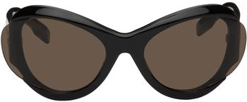Alexander McQueen | Black Futuristic Sunglasses商品图片,