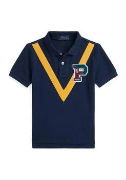 Ralph Lauren | Lauren Childrenswear Boys 2 7 Cotton Mesh Letterman Polo Shirt,商家Belk,价格¥439