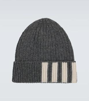 Thom Browne | Ribbed striped cashmere hat商品图片,