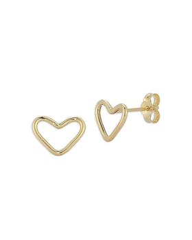 商品14K Yellow Gold Open Heart Stud Earrings,商家Bloomingdale's,价格¥876图片