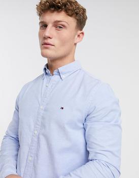 推荐Tommy Hilfiger oxford shirt with stretch in slim fit in blue商品