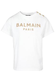 Balmain | Balmain Kids Logo Detailed Crewneck T-Shirt商品图片,6.7折