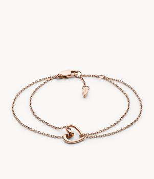 推荐Fossil Women's Rose Gold Stainless Steel Chain Bracelet商品