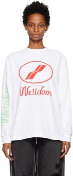 We11done | White Print Long Sleeve T-Shirt商品图片,3折