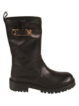 商品Versace | Versace Safety Pin Applique Rain Boots,商家Italist,价格¥3580图片