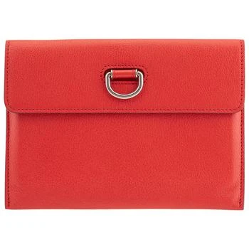 Burberry | Bright Red D-ring Leather Pouch with Zip Coin Case,商家Jomashop,价格¥2826