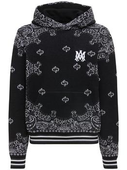 amiri衬衫真假, AMIRI | Bandana Cotton & Cashmere Knit Hoodie商品图片 额外8.5折, 额外八五折