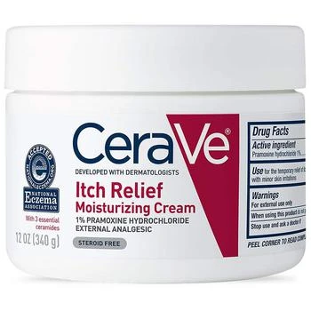 CeraVe | Itch Relief Moisturizing Cream with Pramoxine Hydrochloride for Dry Skin 满$40享8折, 满折