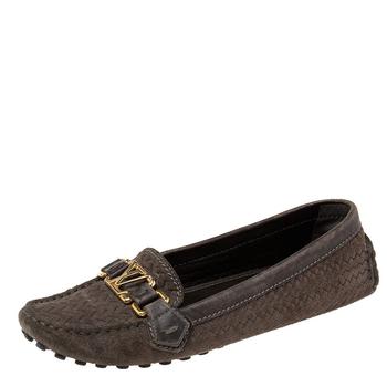 lv女鞋, [二手商品] Louis Vuitton | Louis Vuitton Brown Suede And Leather  Loafers Size 38商品图片 7.9折, 满1件减$100, 满减