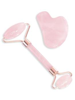 商品Jill & Ally | 2-Piece Rose Quartz Roller & Gua Sha Deluxe Set,商家Saks OFF 5TH,价格¥189图片