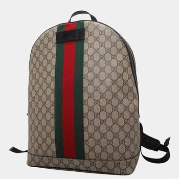 推荐Gucci Beige GG Canvas GG Supreme Web Dome Backpack商品