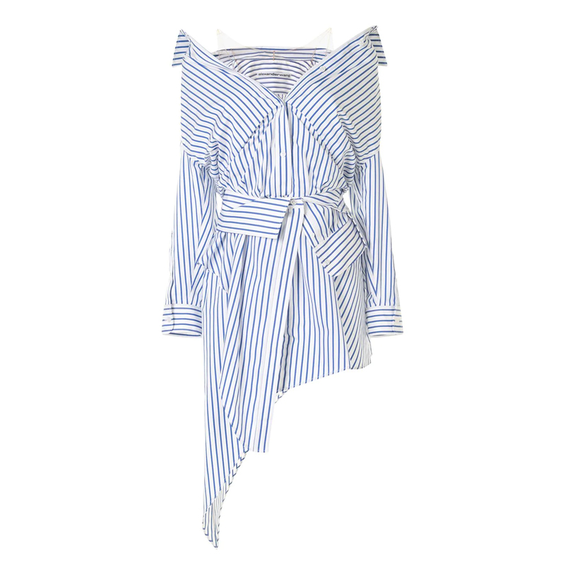 亚历山大王 连衣裙, Alexander Wang | ALEXANDER WANG 女士蓝色衬衫连衣裙 1WC2206300-976商品图片 独家减免邮费