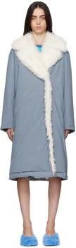 Yves Salomon | SSENSE Exclusive Blue Long Down Jacket,商家Ssense US,价格¥5436