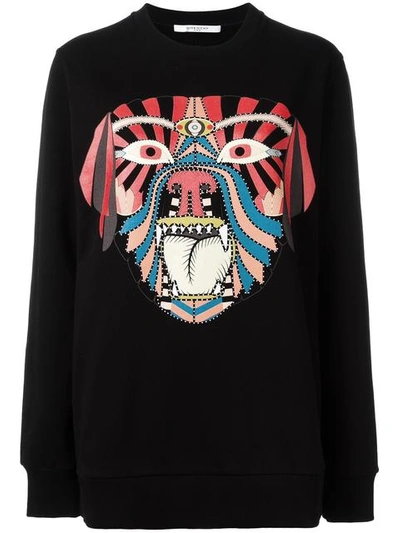 春装纪梵希卫衣, Givenchy | GIVENCHY 女士黑色部落卫衣 17Y7741487-001商品图片 独家减免邮费