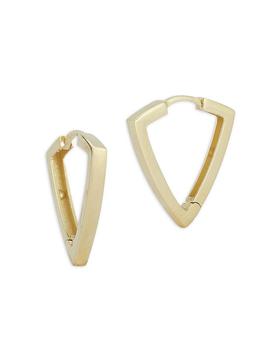 商品14K Yellow Gold Triangle Huggie Hoop Earrings图片