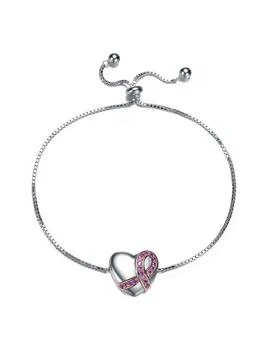 Rachel Glauber | Teens/Young Adults White Gold Plated With Heart Charm Adjustable Bracelet,商家Verishop,价格¥416
