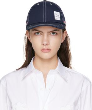 Thom Browne | Navy Contrast Stitch Baseball Cap商品图片,