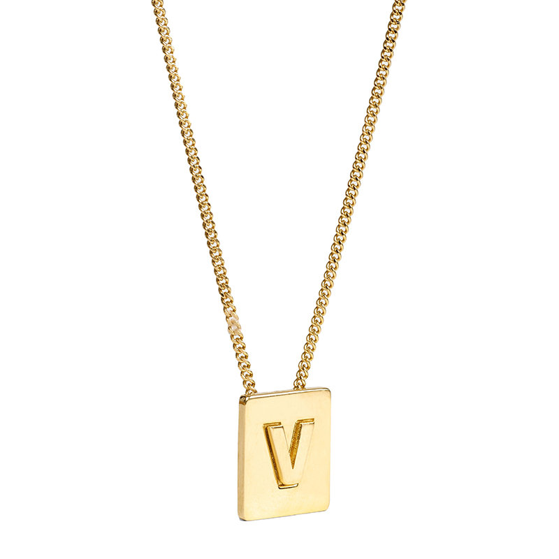 gancini经典款, Celine | 【预售3-7天】CELINE/赛琳 经典款ALPHABET系列 男女同款金色饰面黄铜字母V坠饰项链46N0V6BRA.35OR商品图片 8折, 包邮包税