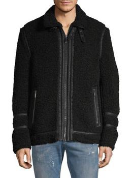 Karl Lagerfeld Paris | Full-Zip Faux Shearling Jacket商品图片,4.4折, 满$150享7.5折, 满折