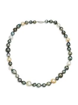 BELPEARL | 14K White Gold, 8.5-12.5MM White & Gold Baroque South Sea & Tahitian Pearl Beaded Necklace,商家Saks OFF 5TH,价格¥3463