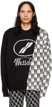 We11done | Black Paneled Sweater商品图片,4.7折