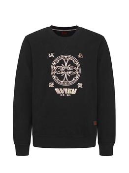 Evisu | EVISU Foil Print Applique Sweatshirt Black商品图片,6折