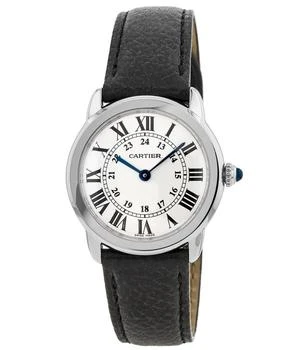 Cartier Ronde Solo Quartz Black Leather Strap Women's Watch WSRN0019,价格$2862.75