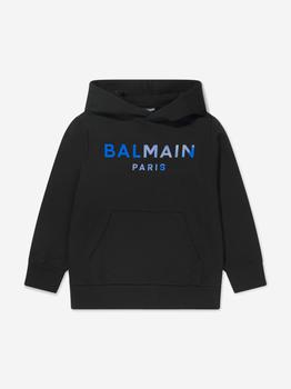 推荐Balmain Black Boys Logo Print Hoodie商品