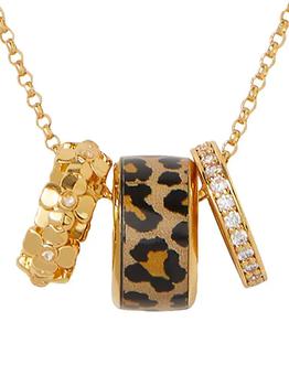 kate spade项链, Kate Spade | Goldtone, Cubic Zirconia, & Enamel Ring Pendant Necklace商品图片 