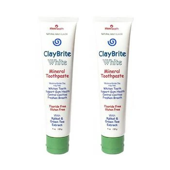 Zion Health | Claybrite White Toothpaste, Non Fluoride Set of 2 Pack, 8oz,商家Macy's,价格¥115