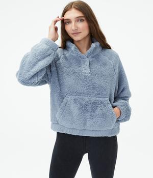 product Aeropostale Women's Cozy Mock-Neck Sherpa Fleece Pullover image