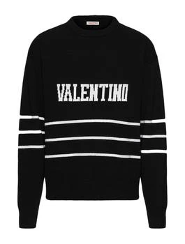 推荐CREWNECK SWEATER WITH VALENTINO EMBROIDERY商品