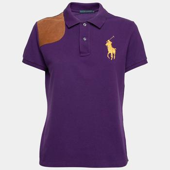 推荐Ralph Lauren Purple Embroidered Logo Cotton Pique Polo Shirt L商品