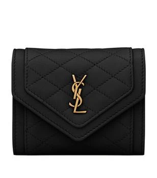 Yves Saint Laurent | Leather Quilted Logo Wallet 
