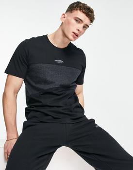 Adidas | adidas Originals RYV t-shirt in black with fabric contrast panel商品图片,额外9.5折, 额外九五折
