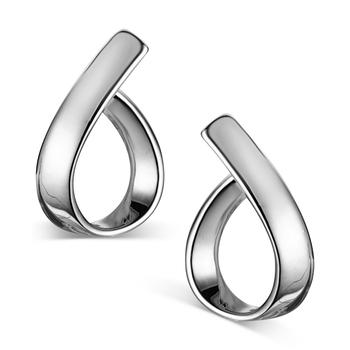 推荐Silver-Tone Ribbon Drop Earrings, Created for Macy's商品