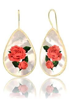 Gabi Rielle | Rose Mother of Pearl Drop Earrings,商家Nordstrom Rack,价格¥387