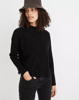 Madewell | Donegal (Re)sourced Cashmere Ribbed Mockneck Pullover Sweater商品图片,8.9折×额外7折, 额外七折
