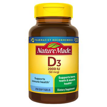 商品Nature Made | VD3 维生素D3 50mcg胶囊,商家Walgreens,价格¥206图片