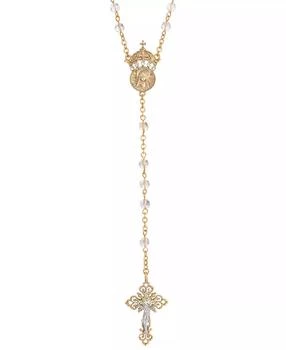 Symbols of Faith | 14K Gold-Dipped Crystal Two Rings and Cross Medallion Wedding Rosary,商家Macy's,价格¥539