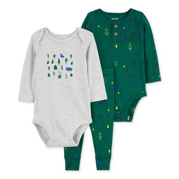 Carter's | Baby Boys 3-Pc. Heathered Printed Bodysuit, Printed Bodysuit & Pants Set 6.9折