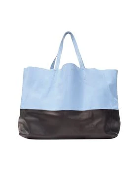 [二手商品] Celine | CELINE Cabat baby blue black colorblock panels gold logo tote bag 8.6折