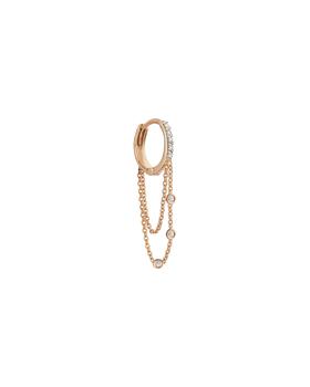 商品Kismet by Milka | Colors 14K Rose Gold Triple-Chain Hoop Earring with Champagne Diamonds,商家Neiman Marcus,价格¥8106图片